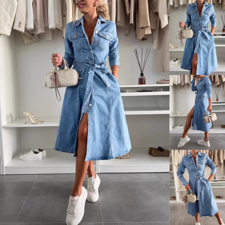 Emily | Maxi Denim Dress Long Sleeves