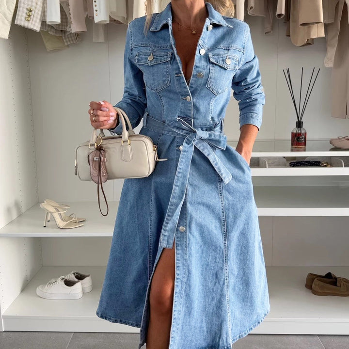 Emily | Maxi Denim Dress Long Sleeves