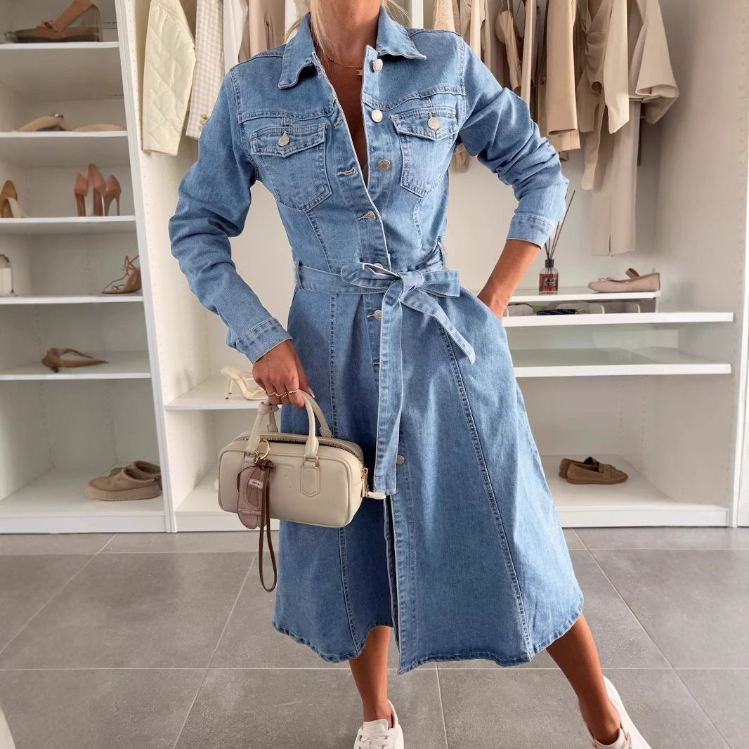 Emily | Maxi Denim Dress Long Sleeves