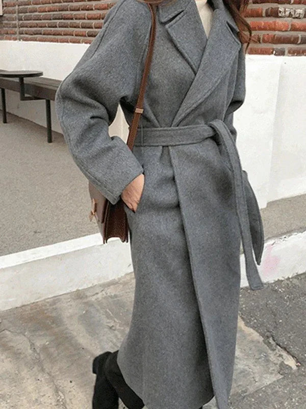 Talitha - Damen Lange Wollmantel
