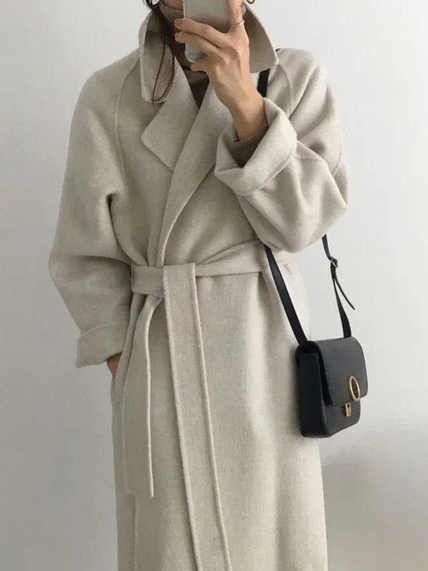 Talitha - Damen Lange Wollmantel