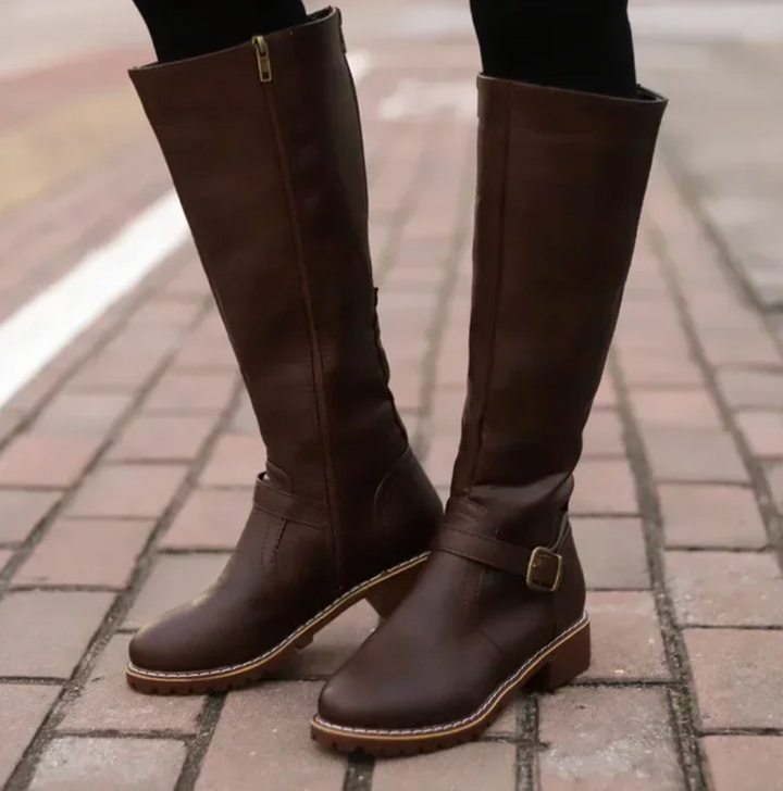 Bottes pour femme avec boucle et talon bloc