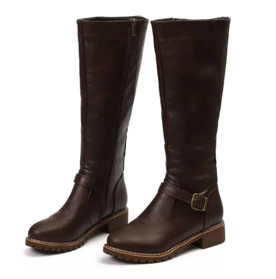 Bottes pour femme avec boucle et talon bloc