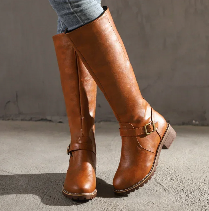 Bottes pour femme avec boucle et talon bloc