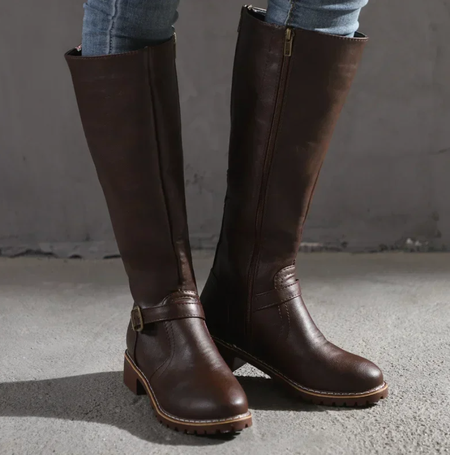 Bottes pour femme avec boucle et talon bloc