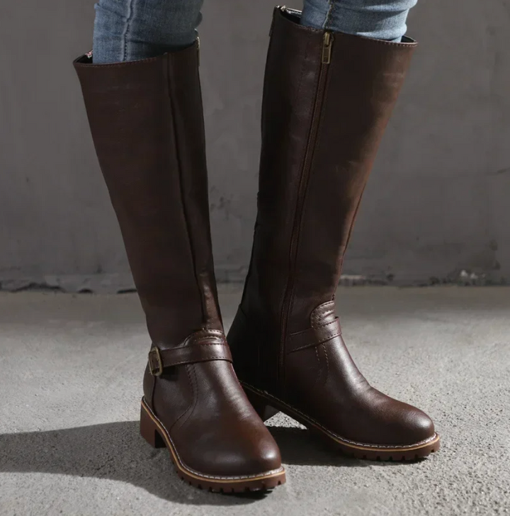 Bottes pour femme avec boucle et talon bloc