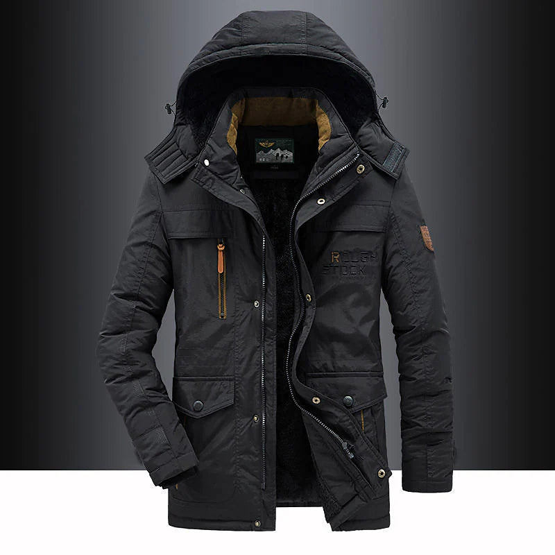 Parka Mi-Long mit Kapuze und Reißverschluss für Herren | Ideal für den Winter
