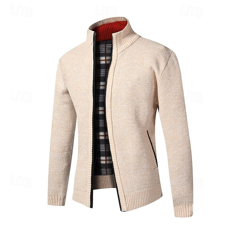Walfried | Herren Strickjacke mit Stehkragen