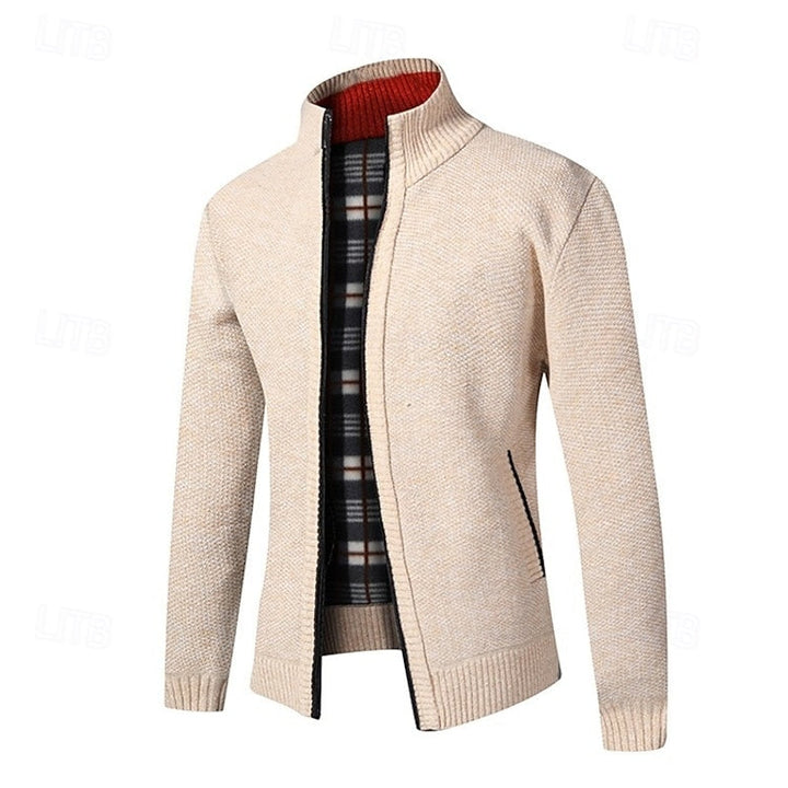 Walfried | Herren Strickjacke mit Stehkragen