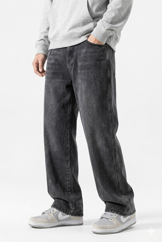 Jeans Herren - Weite Beinform Lockere Koreanische Jeans