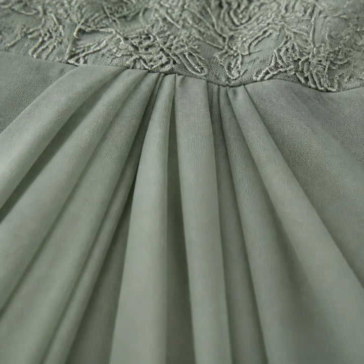 Robe pour femme | Midi haut en dentelle à manches courtes