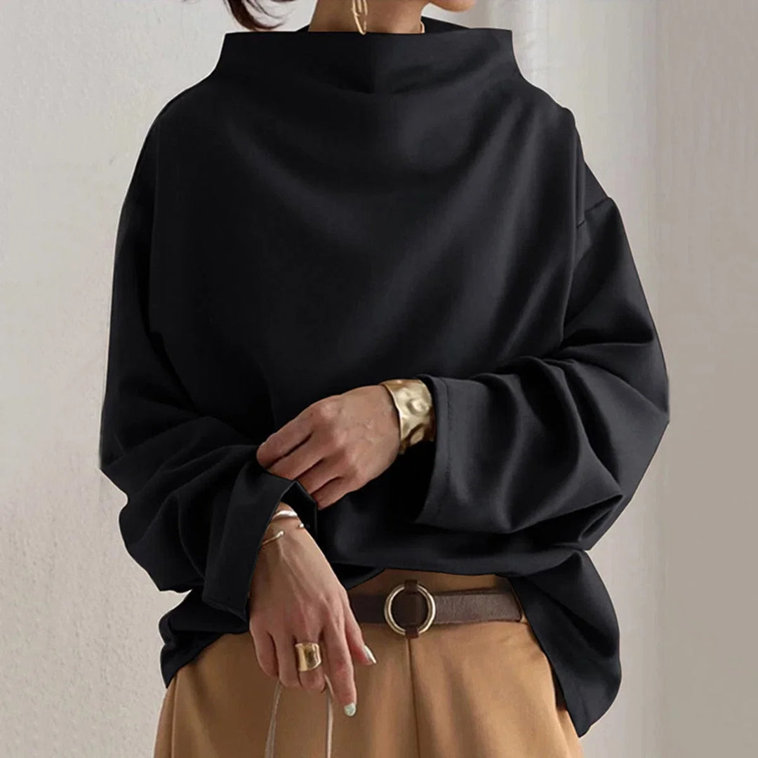 Damenpullover | Oversized Funnel Neck Langarm