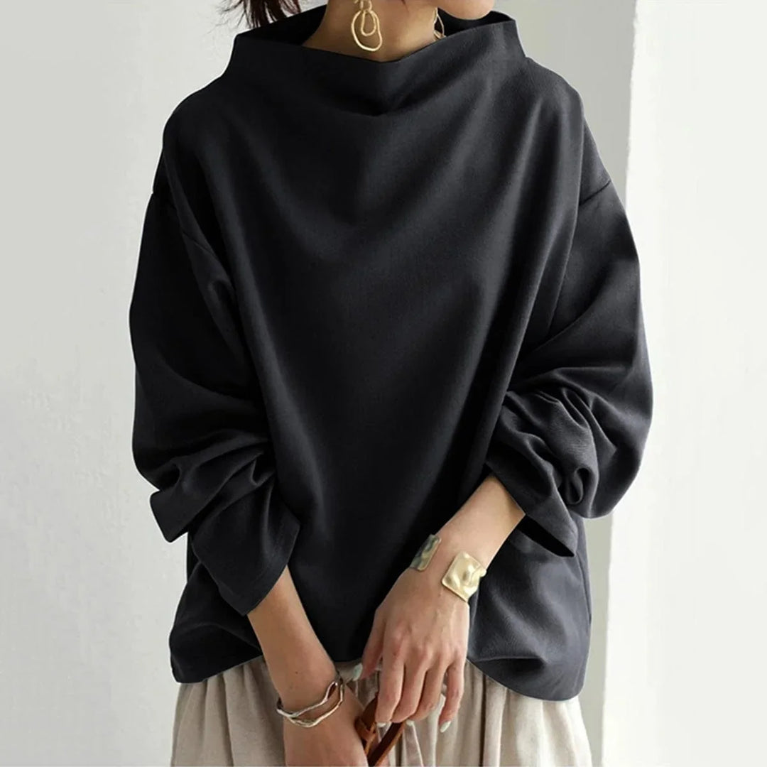 Damenpullover | Oversized Funnel Neck Langarm