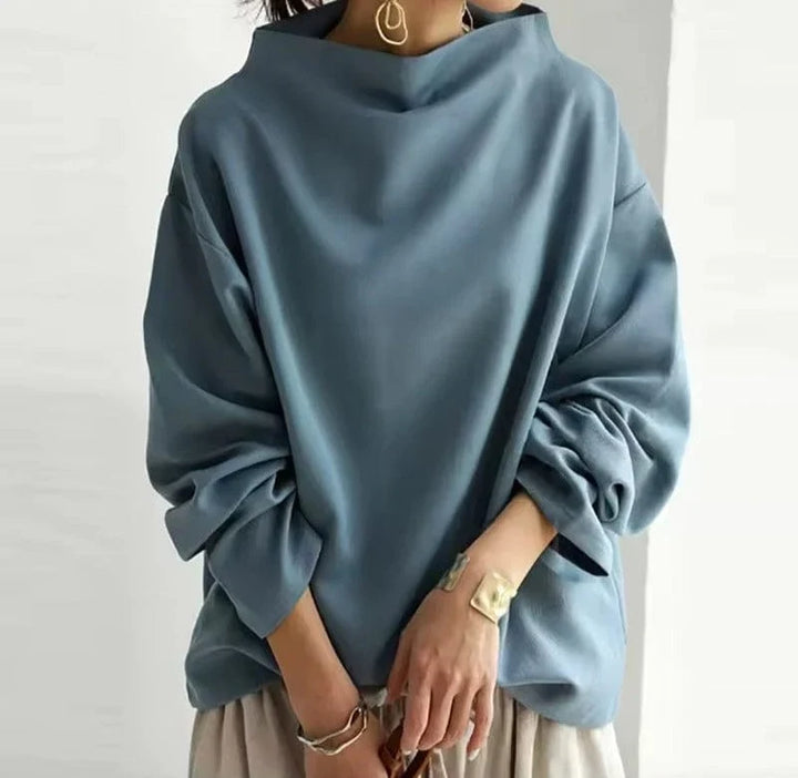 Damenpullover | Oversized Funnel Neck Langarm