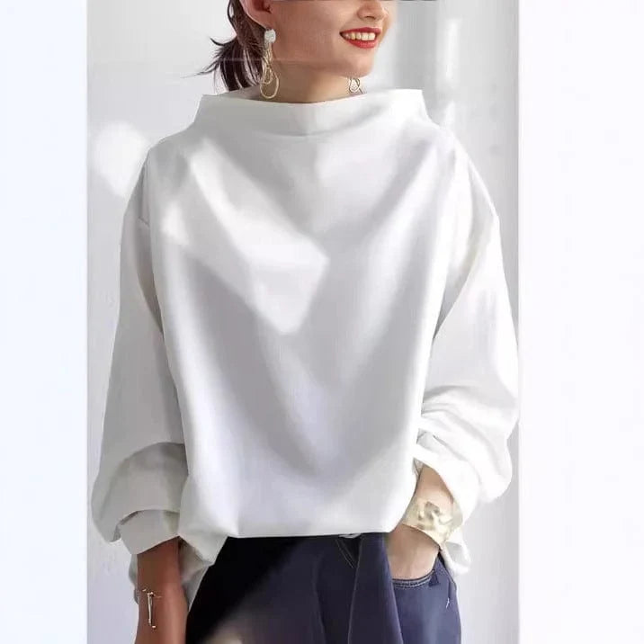 Damenpullover | Oversized Funnel Neck Langarm