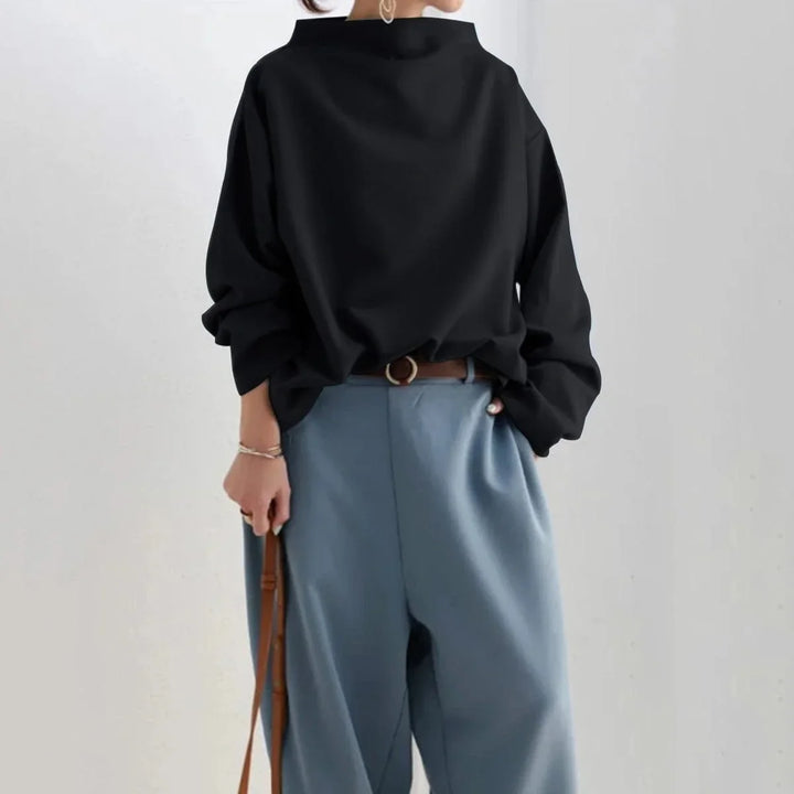 Damenpullover | Oversized Funnel Neck Langarm