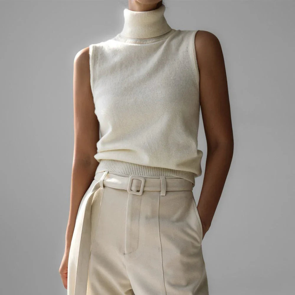 Pull pour femme | Tricot à col roulé sans manches
