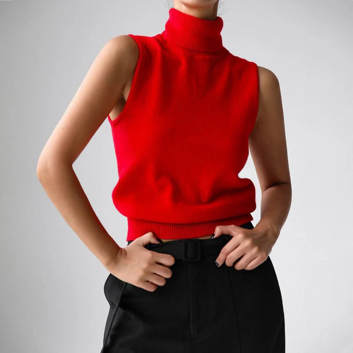 Pull pour femme | Tricot à col roulé sans manches