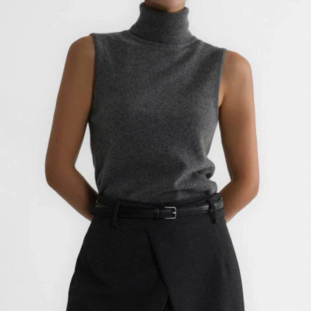 Pull pour femme | Tricot à col roulé sans manches
