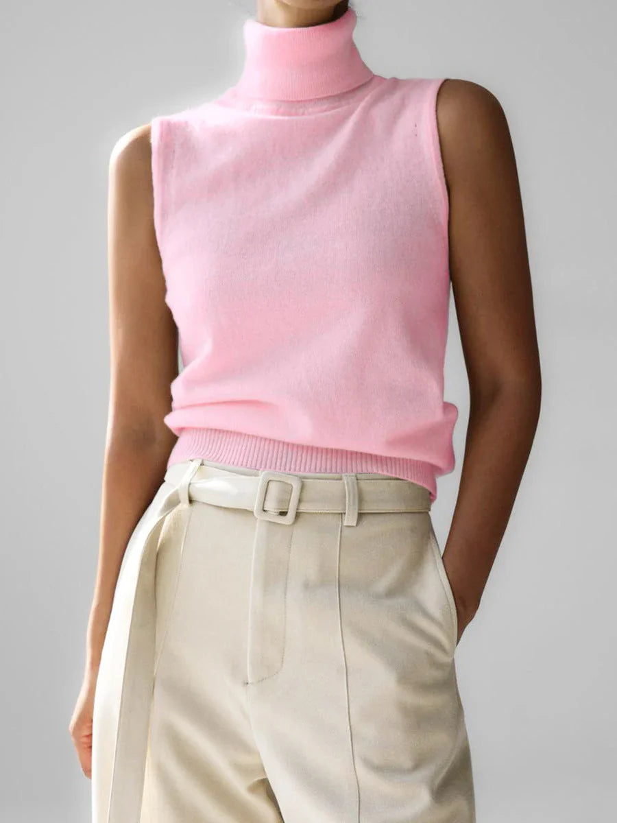 Pull pour femme | Tricot à col roulé sans manches