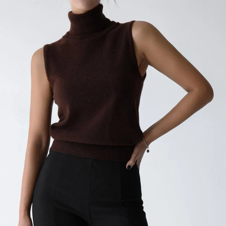Pull pour femme | Tricot à col roulé sans manches
