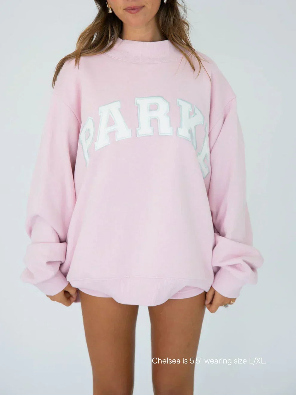 Sweat-shirt femme | Lettres en chenille style université oversize à manches longues