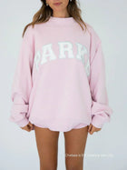 Sweat-shirt femme | Lettres en chenille style université oversize à manches longues