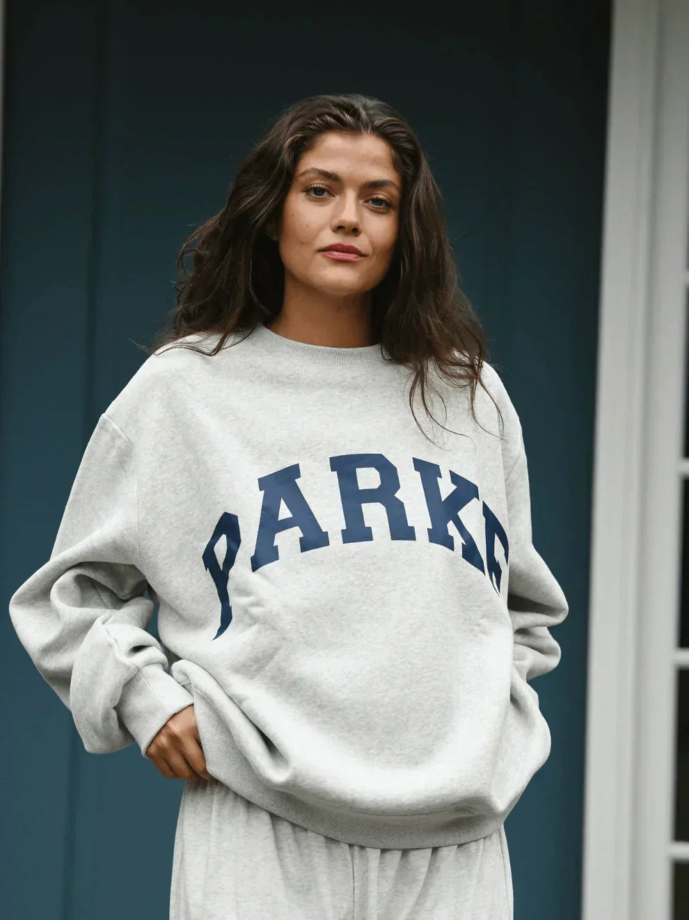 Sweat-shirt femme | Lettres en chenille style université oversize à manches longues
