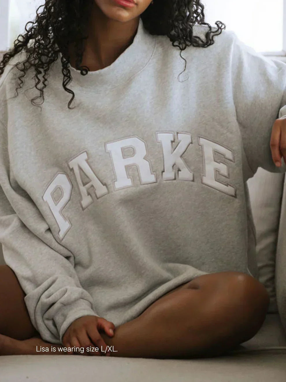 Sweat-shirt femme | Lettres en chenille style université oversize à manches longues