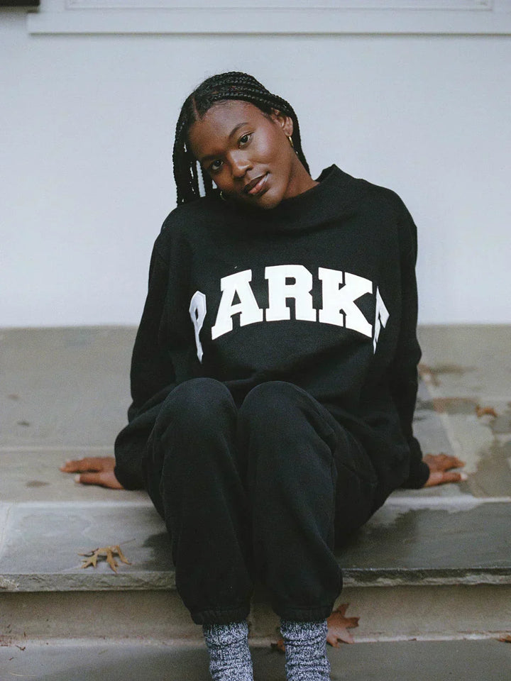 Damen Sweatshirt | Oversized Collegiate Chenille Buchstaben Langarm