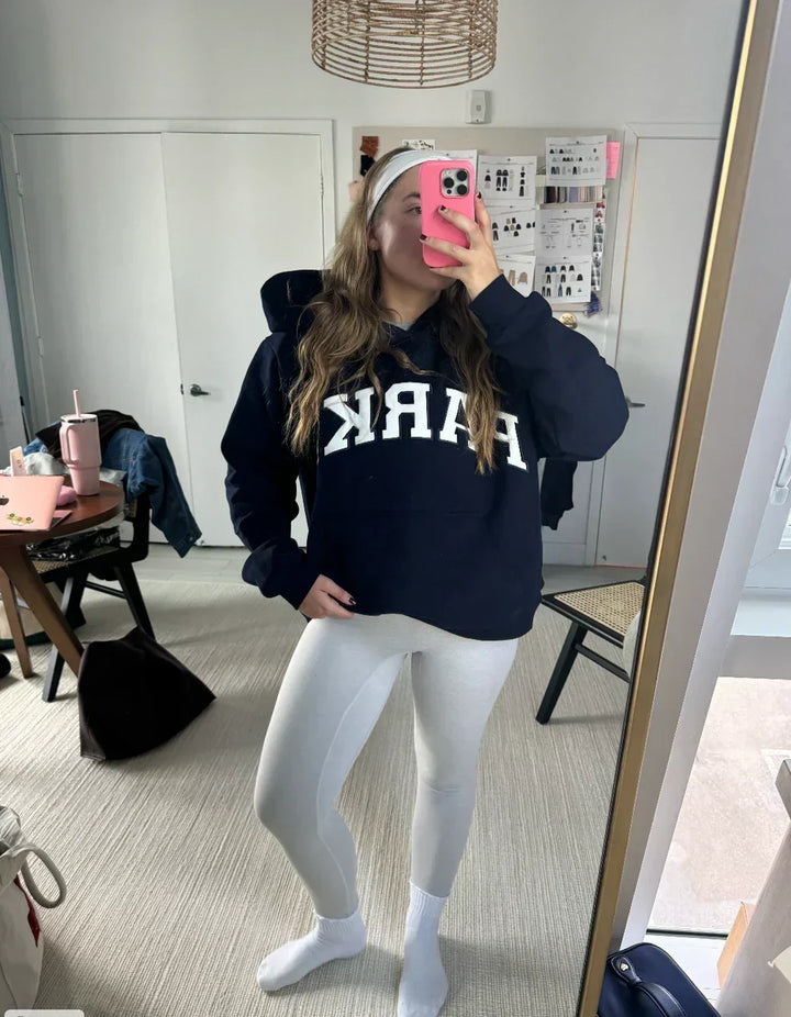 Damen Sweatshirt | Oversized Collegiate Chenille Buchstaben Langarm