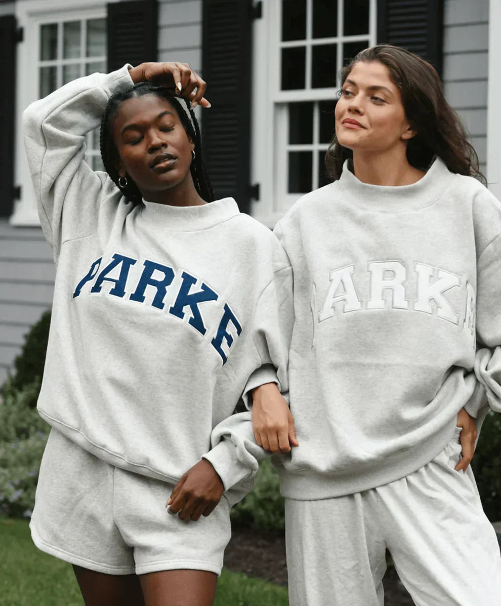 Sweat-shirt femme | Lettres en chenille style université oversize à manches longues