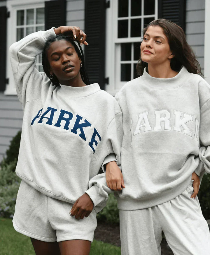 Sweat-shirt femme | Lettres en chenille style université oversize à manches longues
