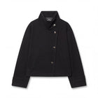 Scarlett | Damenmantel aus Wolle, asymmetrischer Knopf, Stehkragenjacke