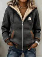 Lily | Damen Fleecegefütterte Steppjacke Sherpa Zip-Up Hoodie