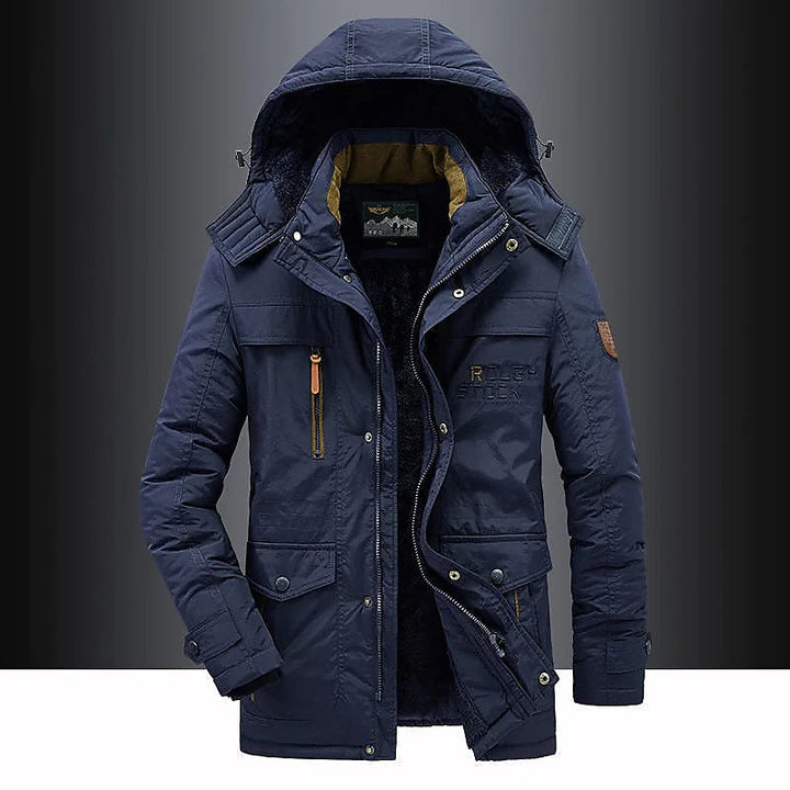 Parka Mi-Long mit Kapuze und Reißverschluss für Herren | Ideal für den Winter