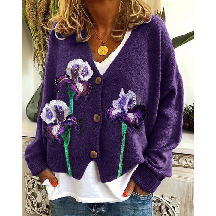Hazel | Floraler Offener Cardigan